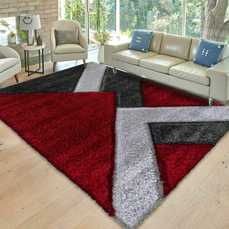 Solid Colour Shag Area Rug, Rectangle 200 x 290cm