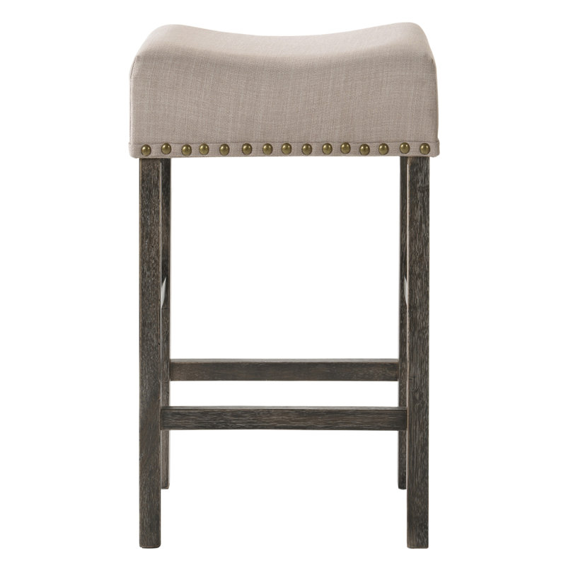Tabouret à hauteur de comptoir brun clair et gris patiné (ensemble de 2)
