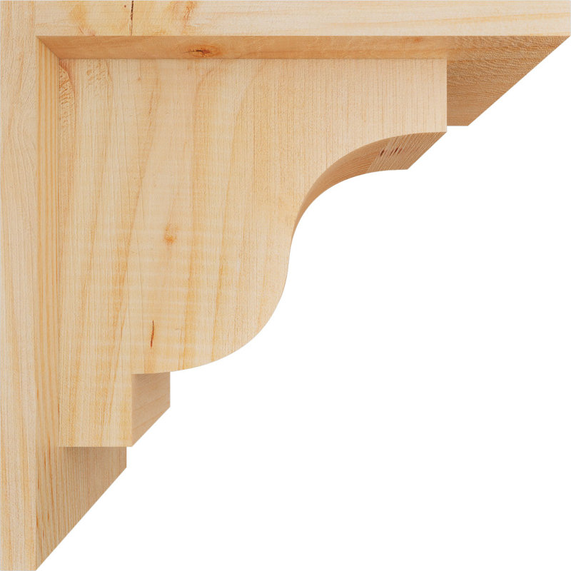 Newport Corbel w/Backplate, 10" H x 5.5" W x 10" D, Douglas Fir, Smooth