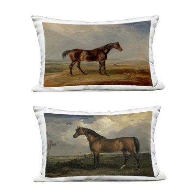 Stupell Industries Horses in Desolate Terrain Design by James Ward Outdoor Printed Pillow (Set of 2)