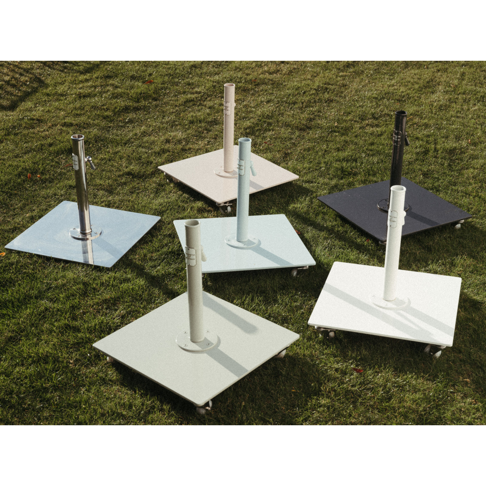 Steel Free-Standing Umbrella Base, Stainless Steel, Yes