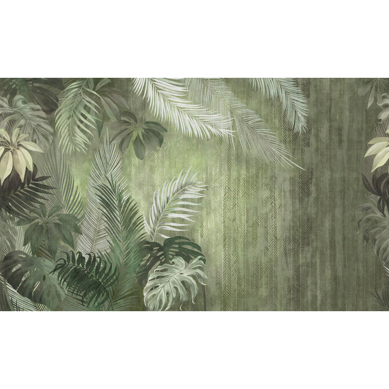 Murale feuilles exotiques monochromes, l 35 po x L 55 po