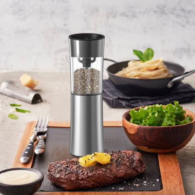 Electric Salt And Pepper Grinder Set With Charging Base And Led Light, Adjustable Coarseness, Large Capacity -  SC0GO, Y-P10180