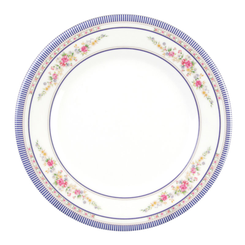 Rose 6" Blue and White Melamine Bread Plate Set
