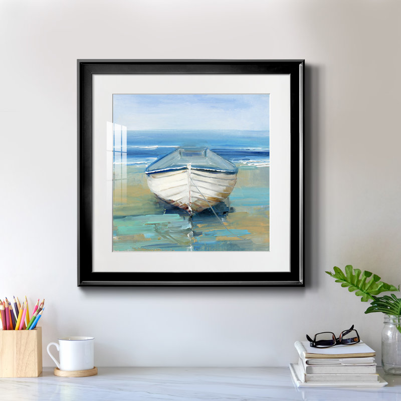 " Mistletoe " Painting Print, 17.5" H x 17.5" W x 1.5" D, Black Framed