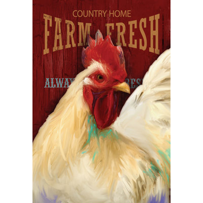 Farm Fresh Rooster - Wrapped Canvas Print