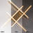 Contemporary Gold 3-Light Rectangle Geometric Linear Led Ceiling Light Dimmable Semi Flush Ceiling Light For Living Room