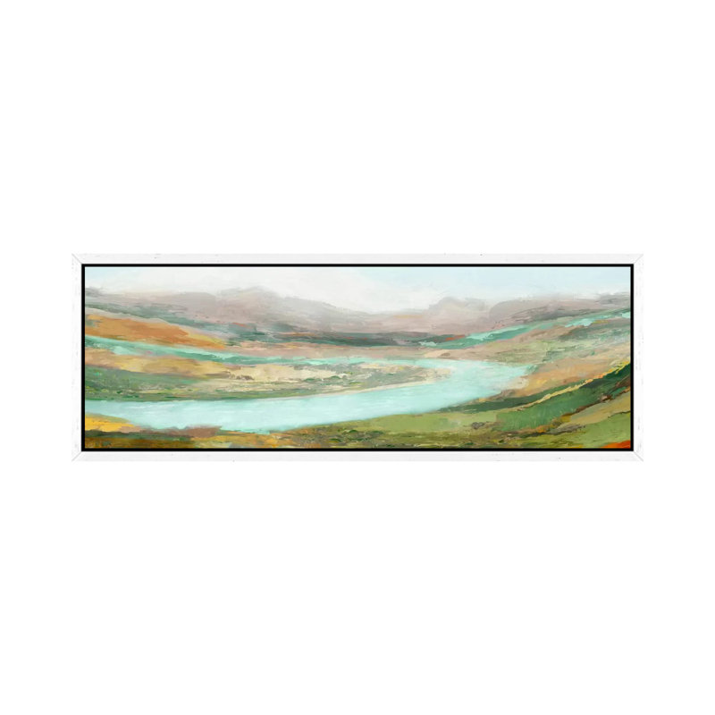 Aerial Landscape 1 Piece Panoramic Wall Art on Canvas, 121.92 cm H x 40.64 cm W, White Framed
