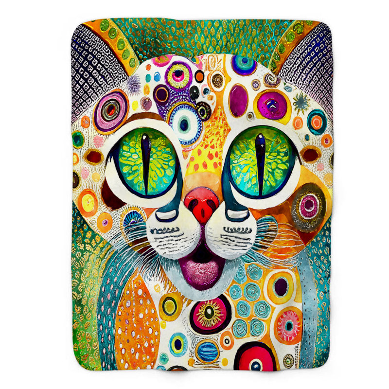 Groovy Whiskers - couverture 1 pièce, Grand lit