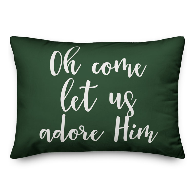  Coussin Oh Come Let Adore him, Vert foncé