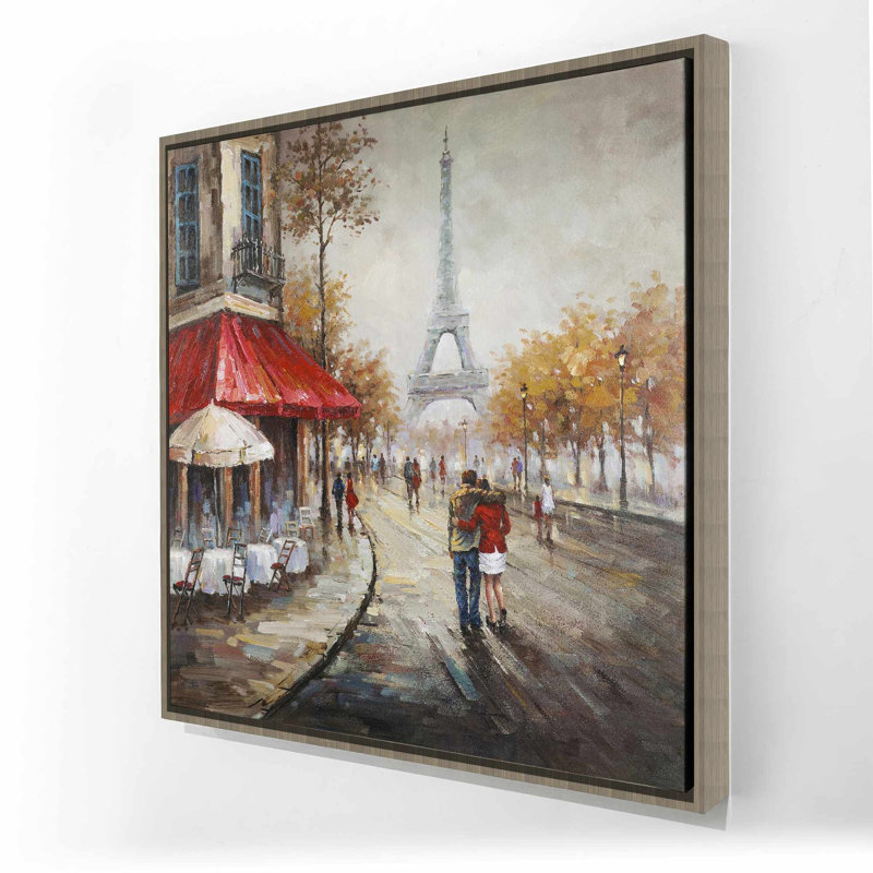 Couple qui marche dans la rue Paris - Art contemporain sur toile