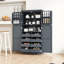 Grand organisateur de rangement pour garde-manger avec 4 portes, 8 plateaux coulissants et tablettes réglables pour la salle à manger-745372028
