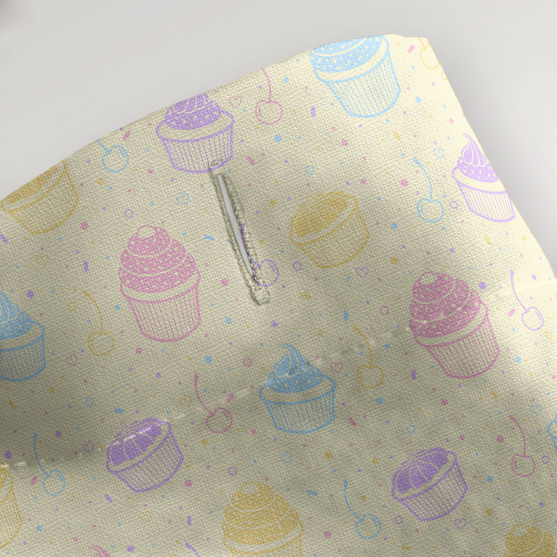 Rideau simple à Sower classique cupcake, Vert / Mauve / Jaune