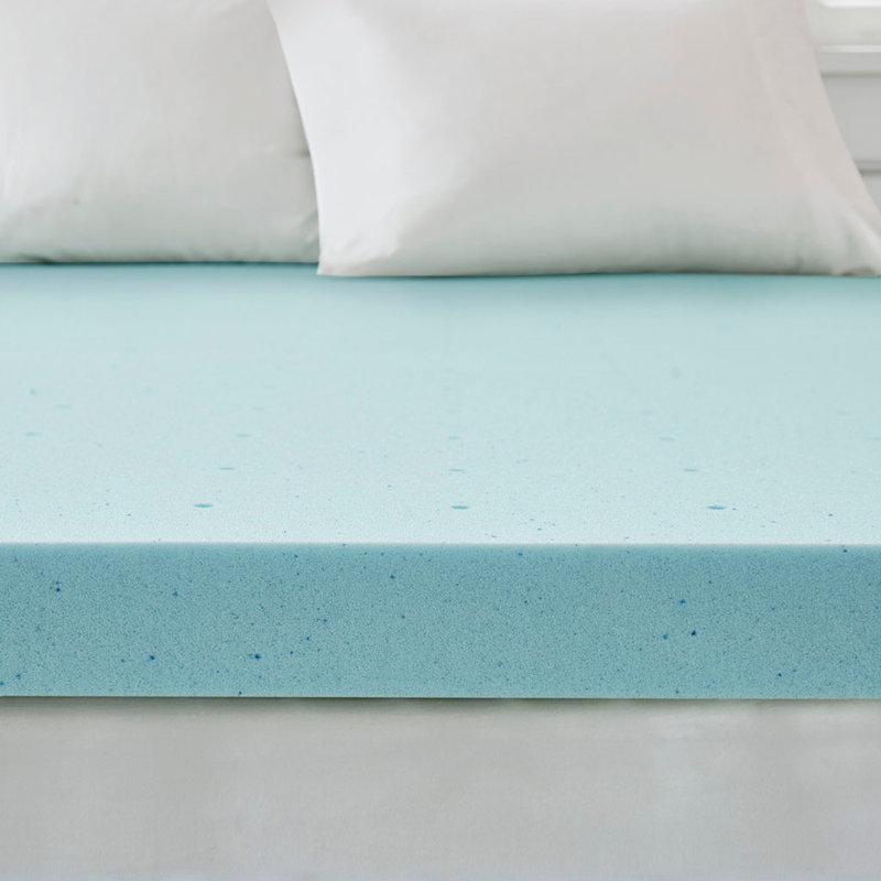 Surmatelas hypoallergénique en mousse viscoélastique gélifiée 3 po avec housse de refroidissement amovible, Grand