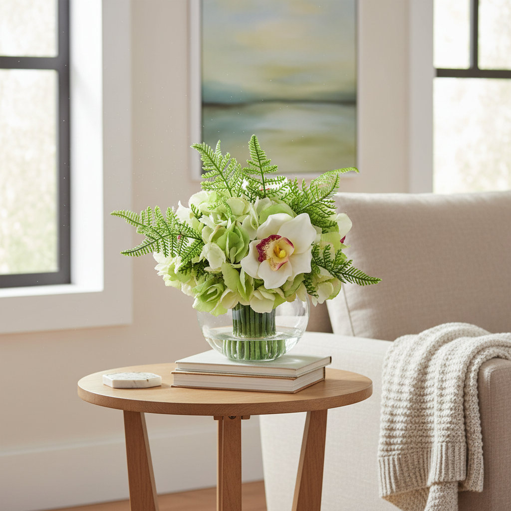 Orchids Floral Arrangements and Centerpieces in Vase Willa Arlo™ Interiors