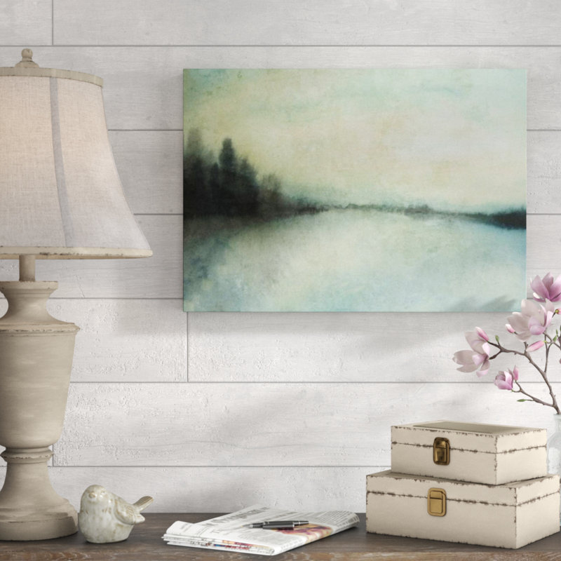 «Scenery Landscape II» par Isabella Burton - peinture sur toile tendue, L 24 po x H 17 po x P 1,5 po, Gel coupé au couteau