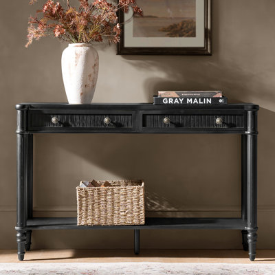 Console cannelée transitionnelle de 47 po Kaybri Derk avec 2 tiroirs de rangement et assemblage simple