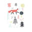 Fox Forest I par Victoria Borges - impression d'art graphique-52941373-52941371-52941369