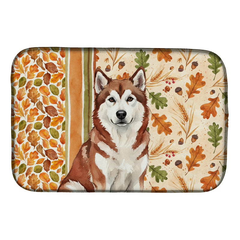 Tapis de séchage rouge et blanc Malamute Heirloom