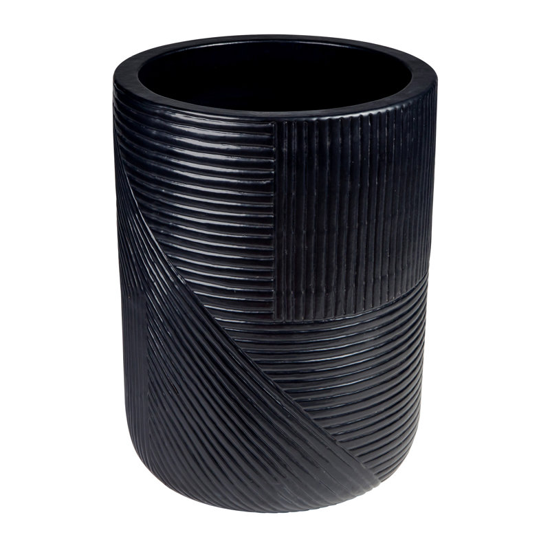 Provenance Signature Handmade Ceramic Planter, Gloss Coal