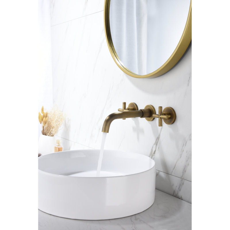 Robinet de lavabo de salle de bain mural, Bronze