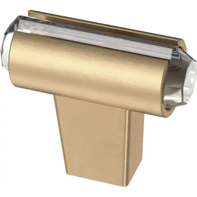 (5 Pack) 1-7/16 inch Clear Accent Bar Knob Champagne Bronze