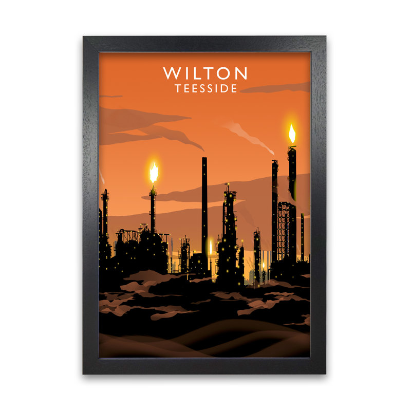 Wilton Teesside by Richard O'Neill - Single Picture Frame Print, 42cm H x 297cm W x 3cm D, Black