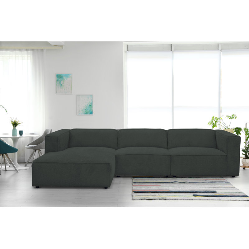 MARCEL 4 Seater Corner Sofa , Left-hand corner sofa, Green
