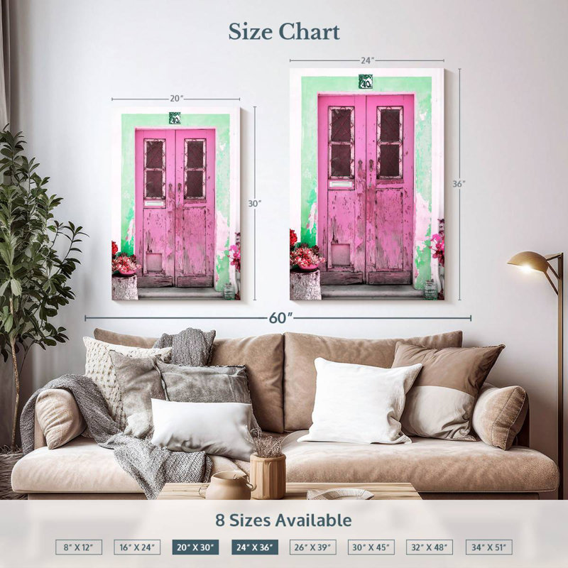 Old Pink Door, 36" H x 24" W