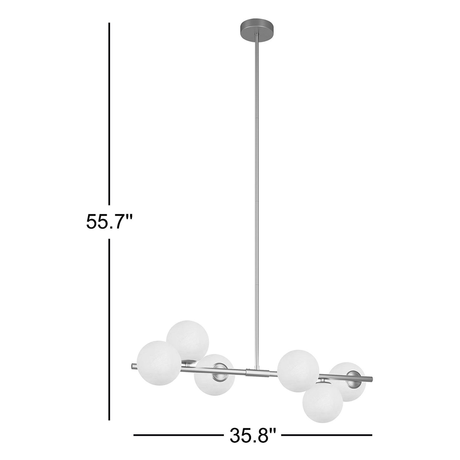 Lio Wrought Iron 6-Light Chandelier, Matte Black