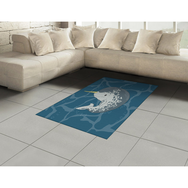 Narwhal High Density Long Fiber Poly Threads Decorative Area Rug Carpet, Rectangle 4' x 5'8"