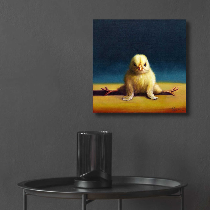 'Yoga Chick Front Split' by Lucia Heffernan, 12" H x 12" W x 0.13" D