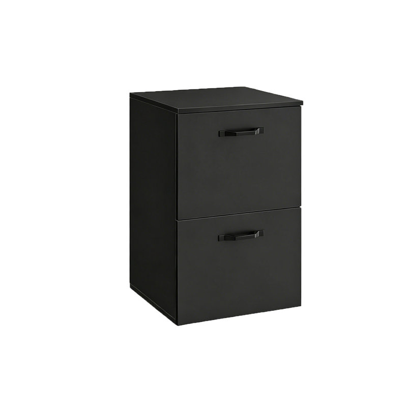 42 cm W 2 -Drawer Filing Cabinet, Black