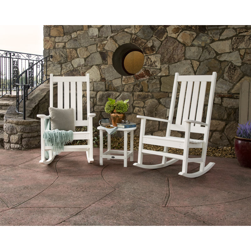 POLYWOOD Vineyard 3-Piece Rocking Set, White