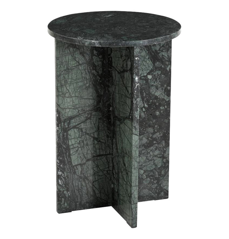 Pemberley Round Spider Green Marble Side Table