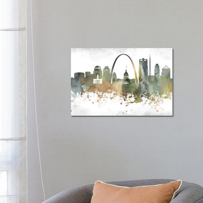 Saint Louis Skyline by WallDecorAddict - Wrapped Canvas Painting