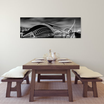 Valencia Night Architecture by Andreas Agazzi - Wrapped Canvas Panoramic Print