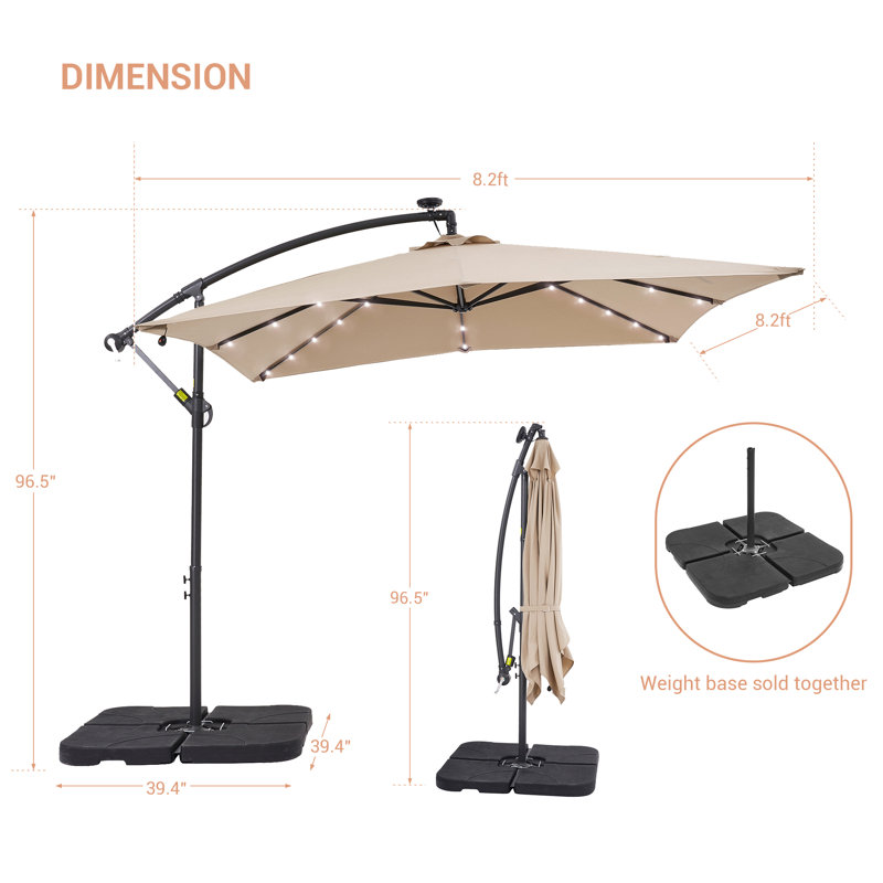 Parasol en porte-à-faux 98,4 po Dailan