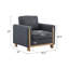 Fauteuil rembourré en tissu avec design classique et mélange de polyester durable pour une assise confortable