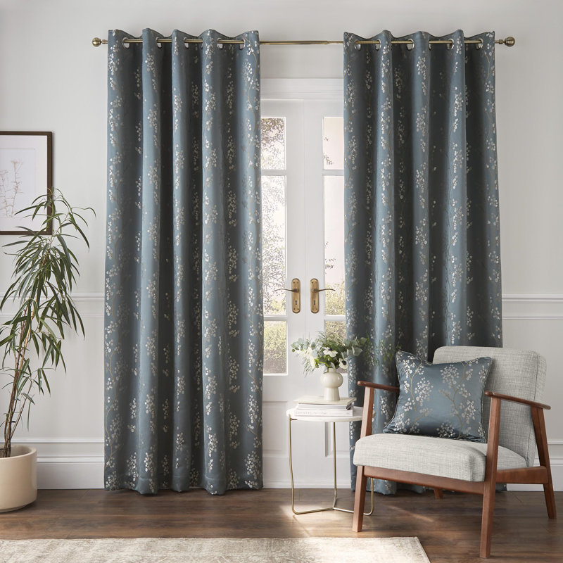 Wilstone Blackout Curtain Pair, Width 168 x Drop 137 cm, Grey