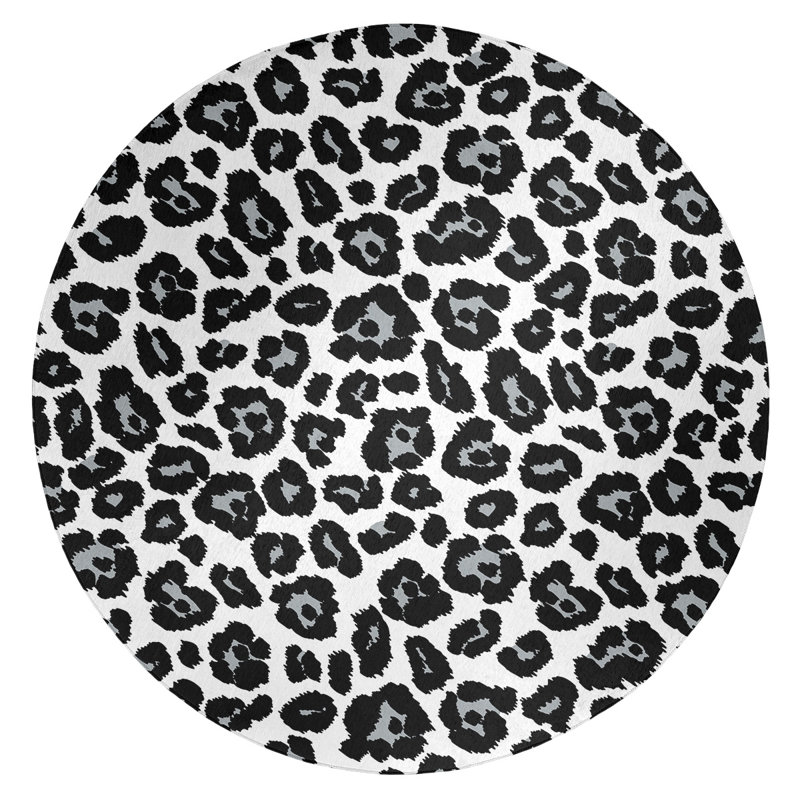 Animal Print Indoor Rug, Round 5'