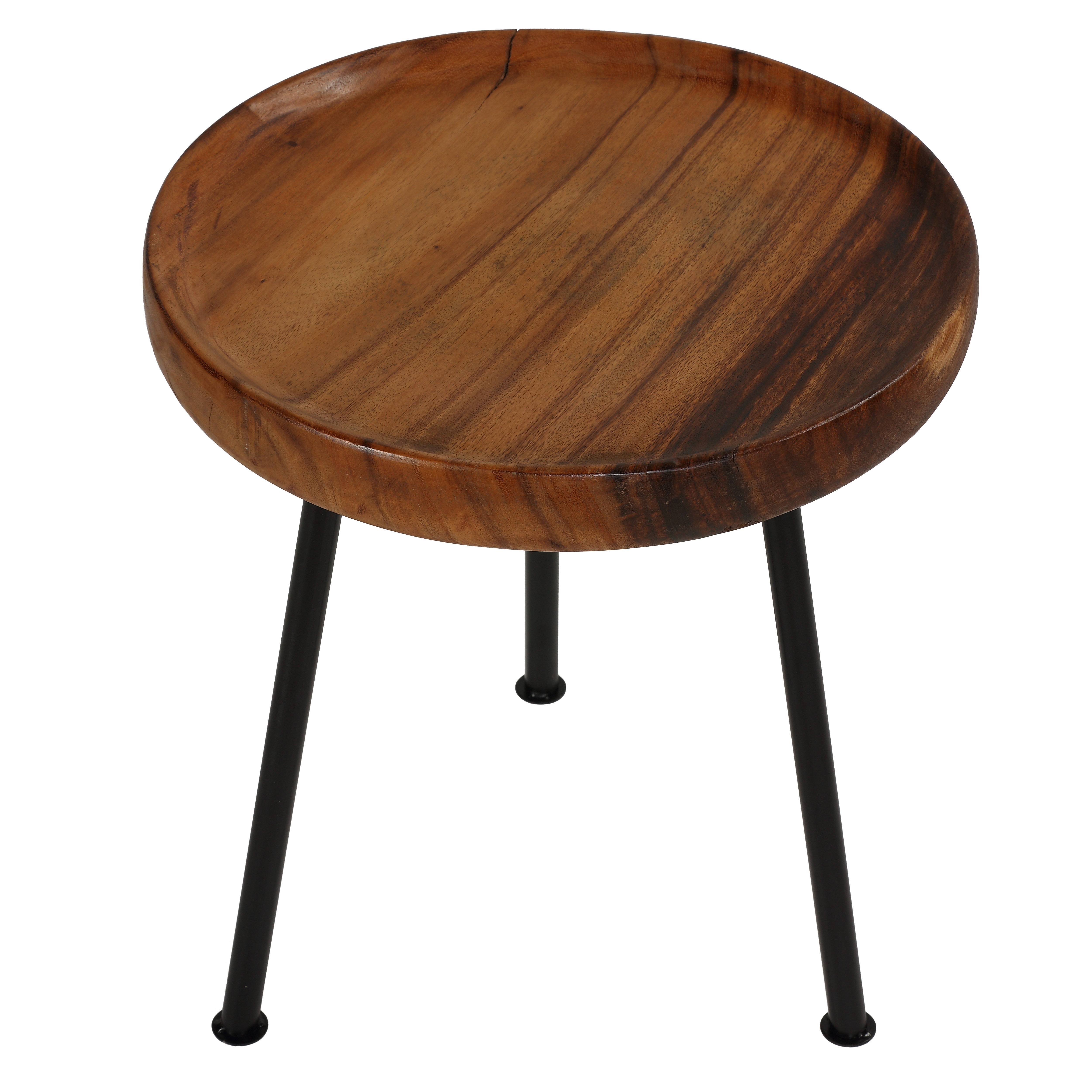 Millwood Pines Mulbury Solid Teak Wood Small Side Table, 15" Round
