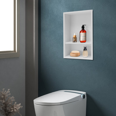 Double Stainless Steel Recessed Shower Niche