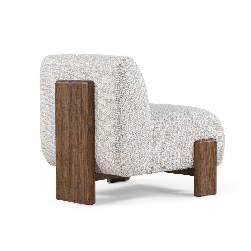 Slipper Chair, Ivory Polyester Blend