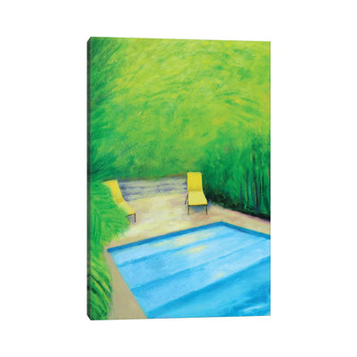 Two Chairs by Ieva Baklane - Wrapped Canvas Painting