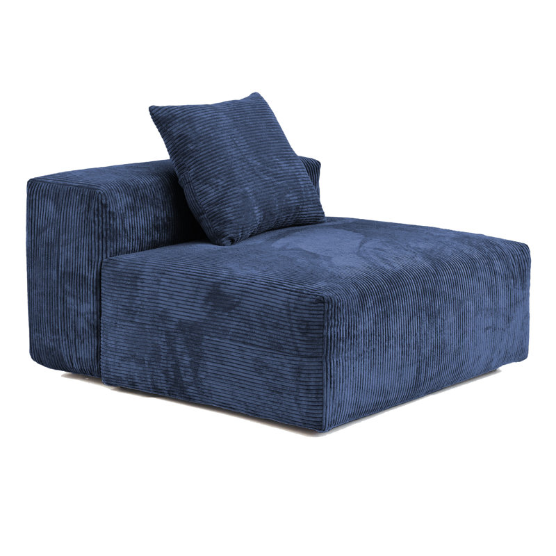 Nikodemos 39.37'' Wide Slipper Chair, Blue