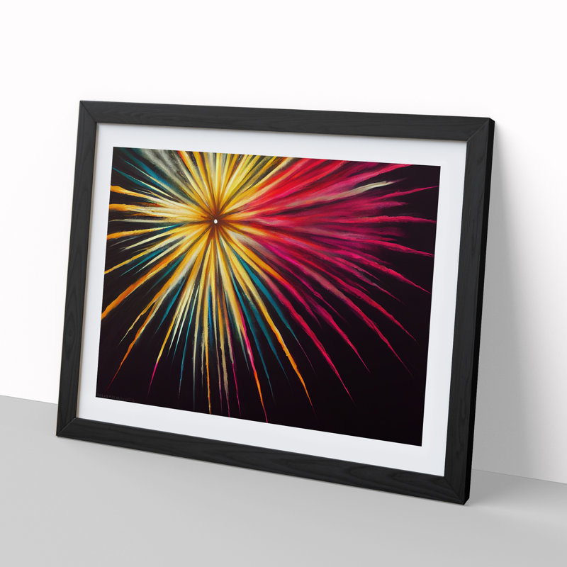 Euphoric Fireworks - Framed Print, Black, 46cm H x 64cm W x 2cm D