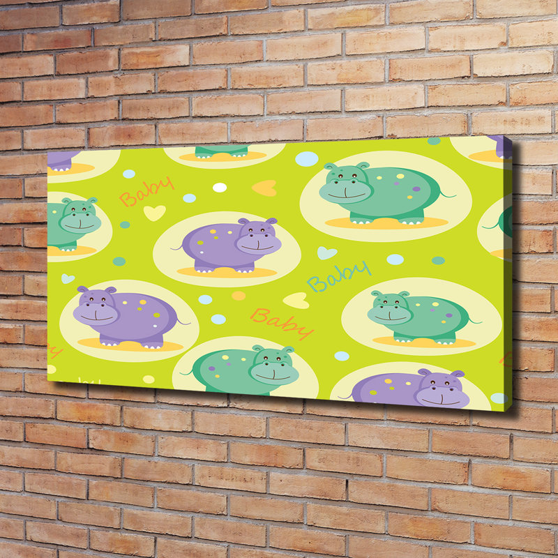 Hippos - Wrapped Canvas Print