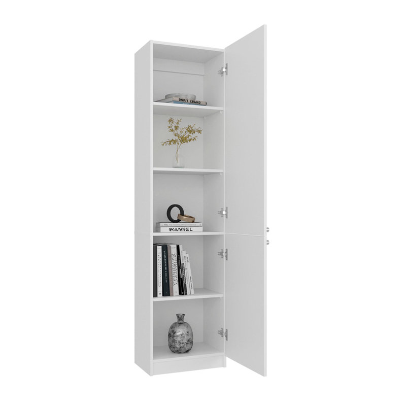 Armoire de rangement blanche à 5 tablettes, Blanc