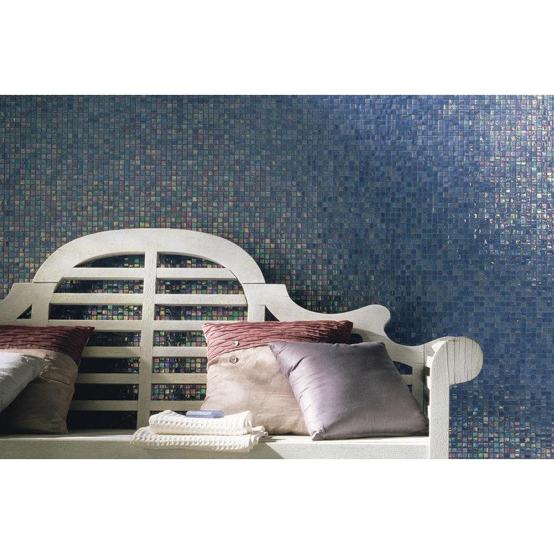 Periwinkle 5/8" x 5/8" Iridescent Glass Mosaic
